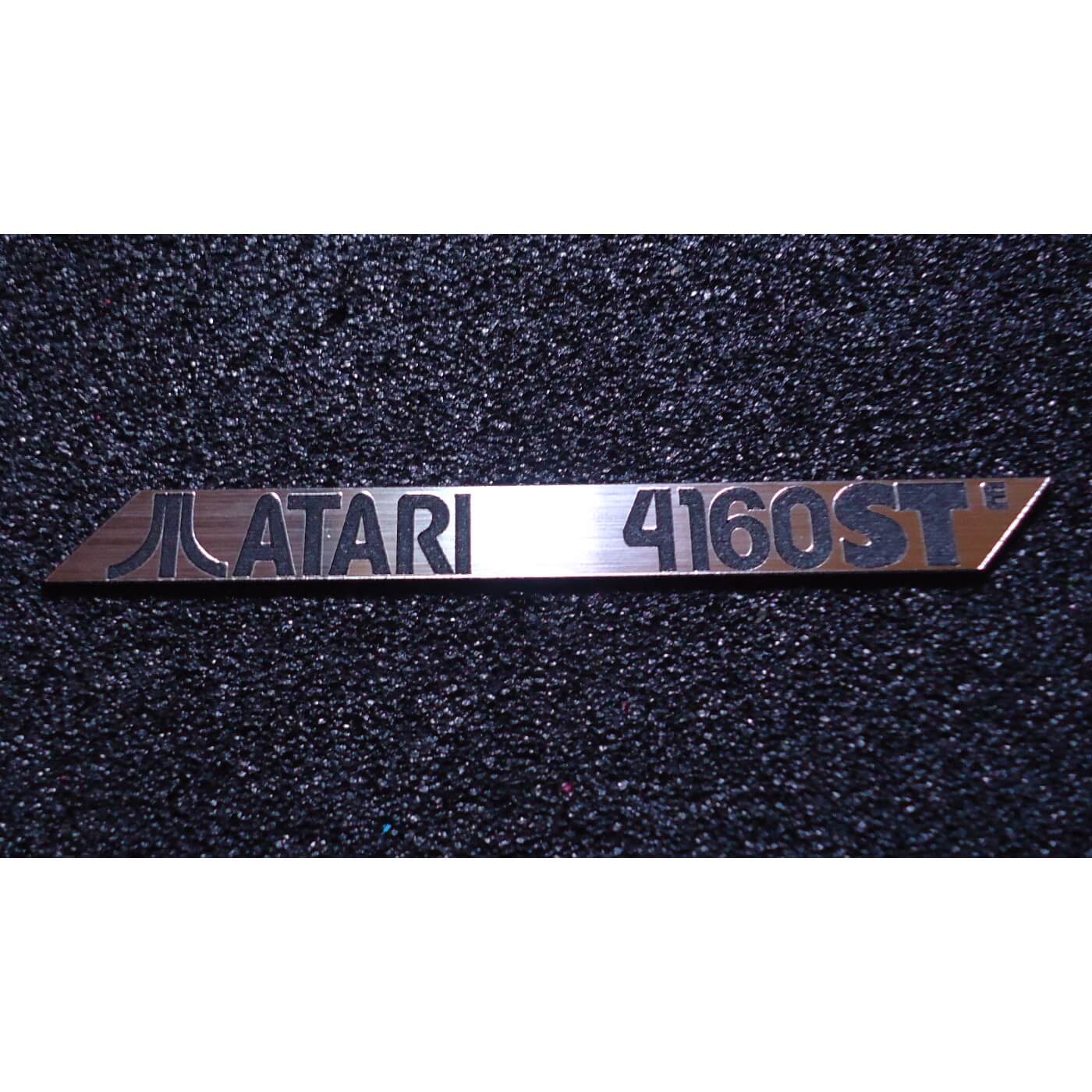 Sticker Atari 4160 STE Logo Sticker Badge brushed aluminum 100 x 10 mm [288d]