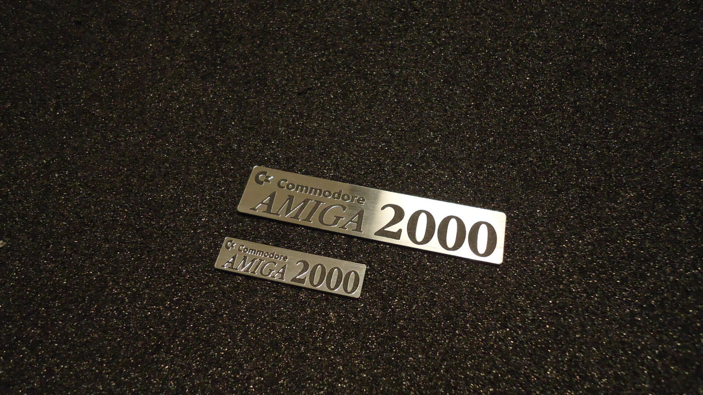 Sticker Amiga 2000 Logo Badge Silver 90mm x 20mm [250]