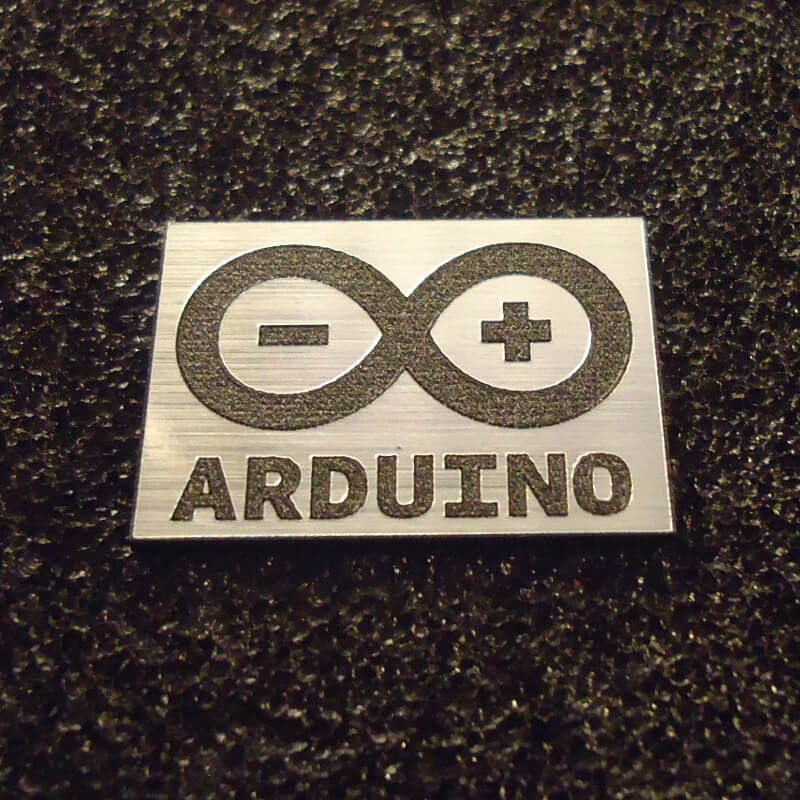 Sticker Arduino Logo Emblem Badge brushed aluminum adhesive 27 x 19 mm [423b]