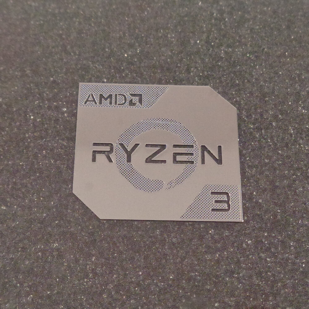 Sticker AMD RYZEN 3 Cpu PC Logo Label Decal Case Badge Silver [450]