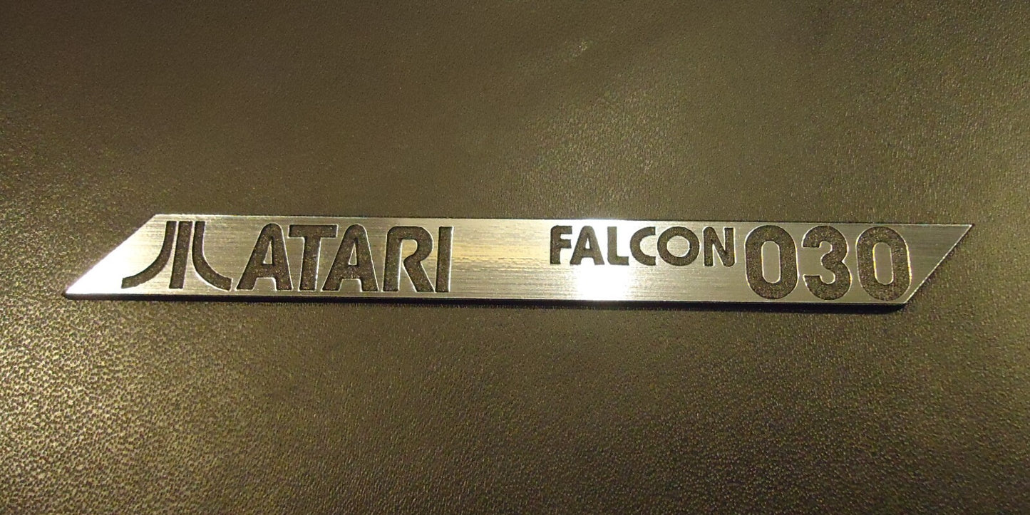 Sticker Atari FALCON 030 Label / Logo / Sticker / Badge brushed aluminum 100 x 10 mm [288b]