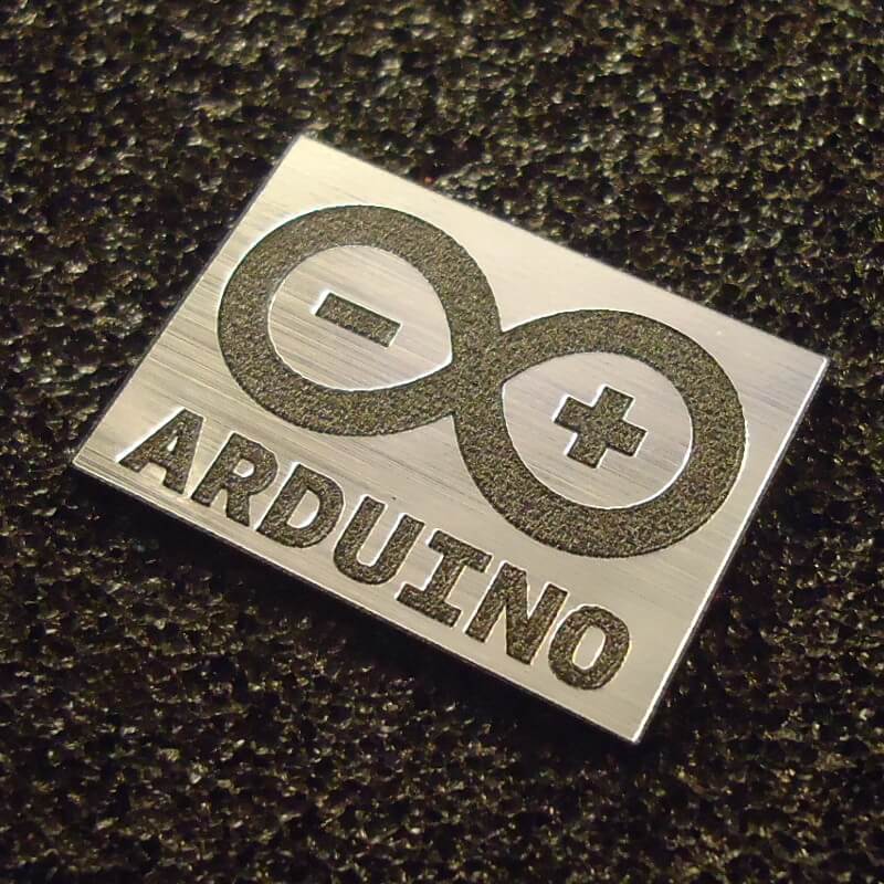 Sticker Arduino Logo Emblem Badge brushed aluminum adhesive 27 x 19 mm [423b]