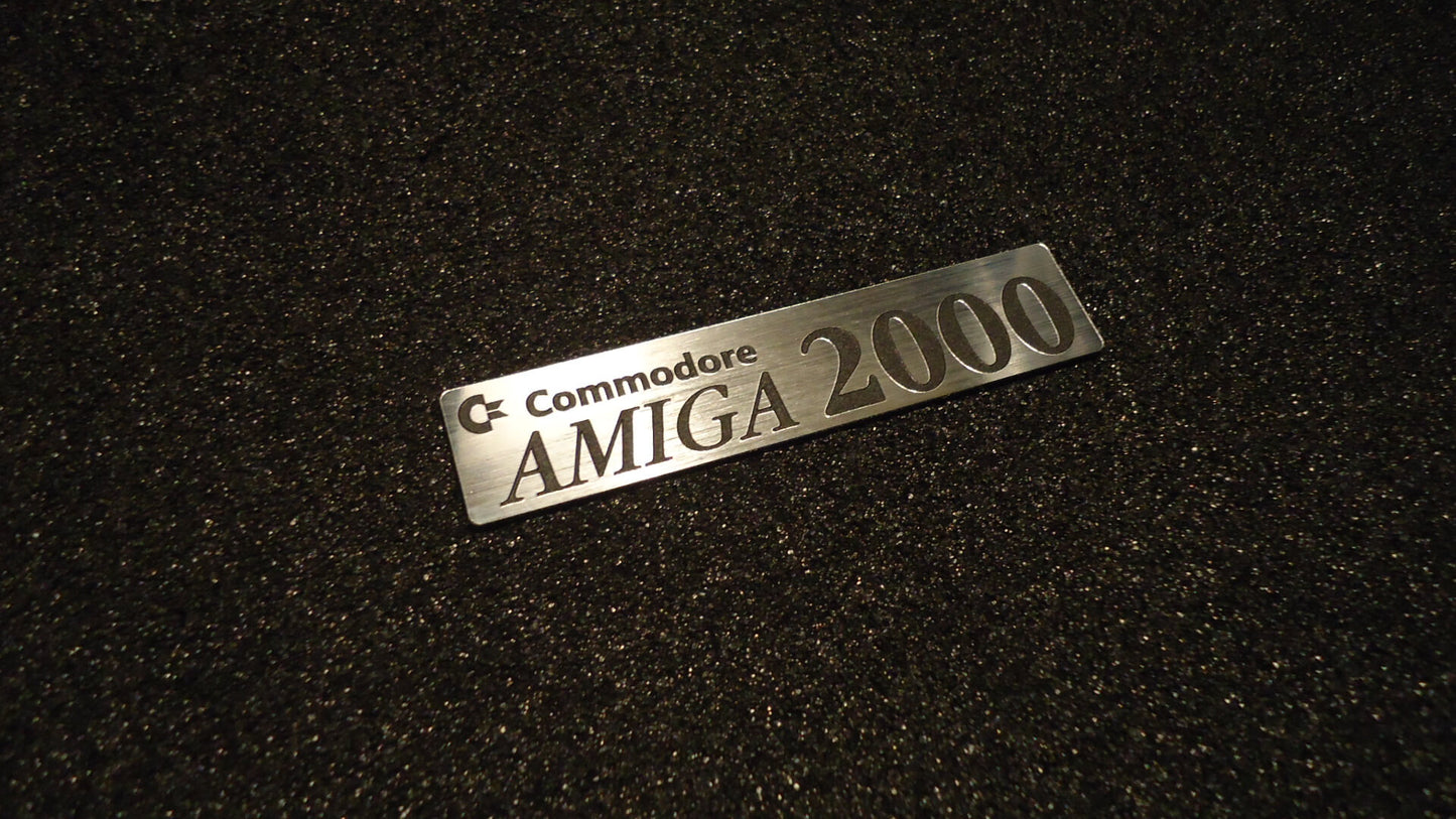 Sticker Amiga 2000 Logo Badge Silver 90mm x 20mm [250]