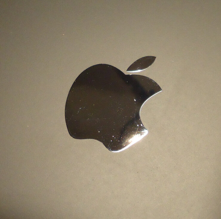 Sticker Apple Logo Label Badge metal/chrome 40mm x 50mm [007d]