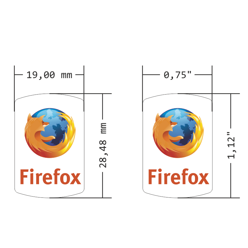 Sticker Firefox Logo Badge 1.9cm x 2.8cm [305]