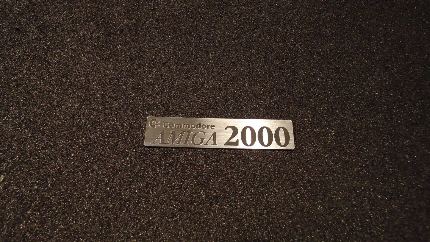 Sticker Amiga 2000 Logo Badge Silver 90mm x 20mm [250]