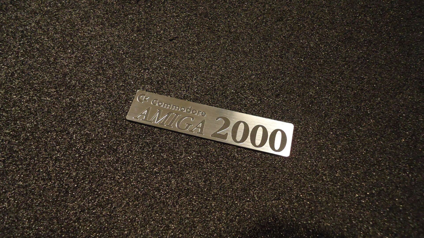 Sticker Amiga 2000 Logo Badge Silver 90mm x 20mm [250]