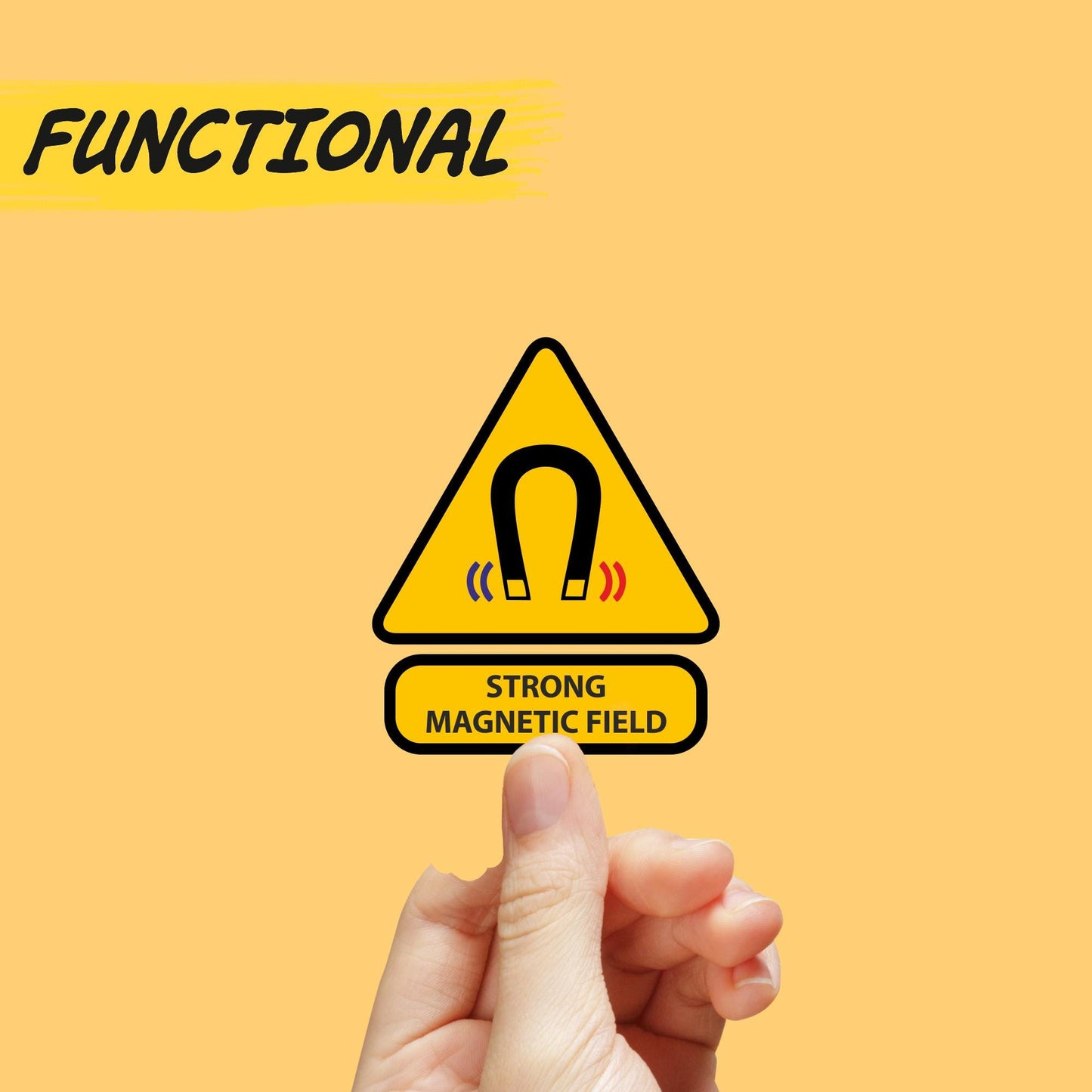 Strong magnetic field warning sign sticker - parody warning sticker label vinyl [1109]