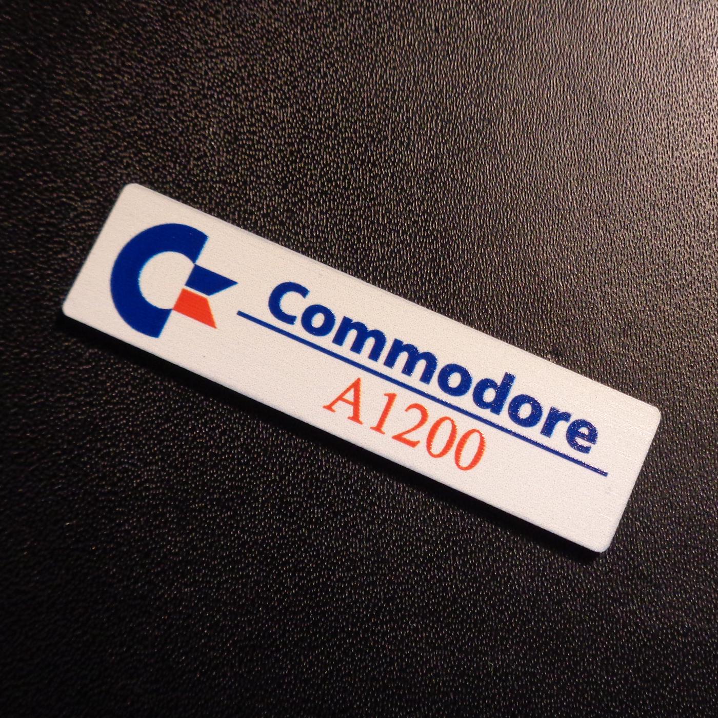 Sticker Commodore Amiga 1200 Color Logo Badge brushed aluminum 49 x 13 mm [263f]