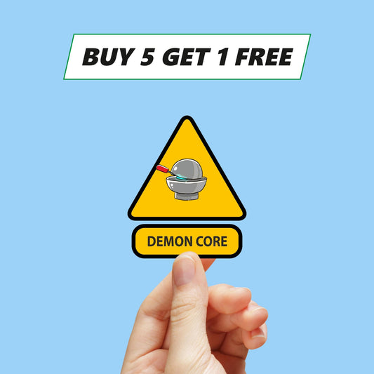 Demon core warning sign sticker