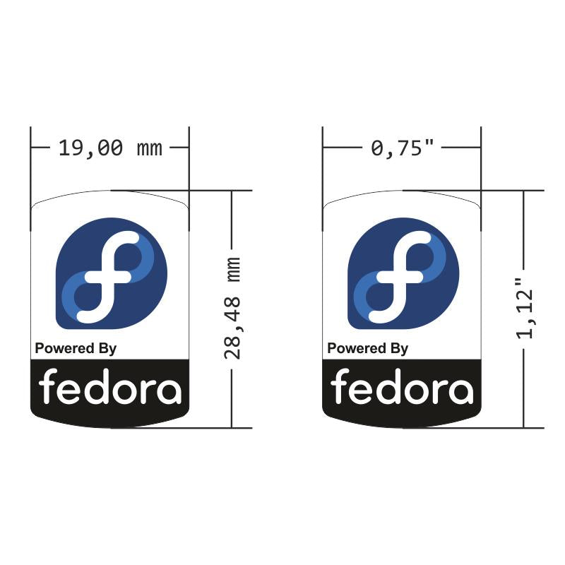 Sticker Fedora Label / Aufkleber / Sticker / Badge / Logo 1.9cm x 2.8cm [313]
