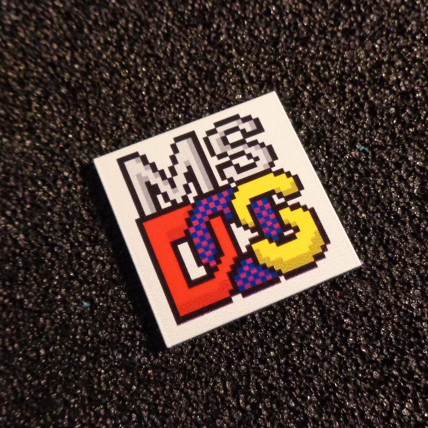 Sticker MsDOS Color Label Logo Badge 25 x 25 mm [420c]