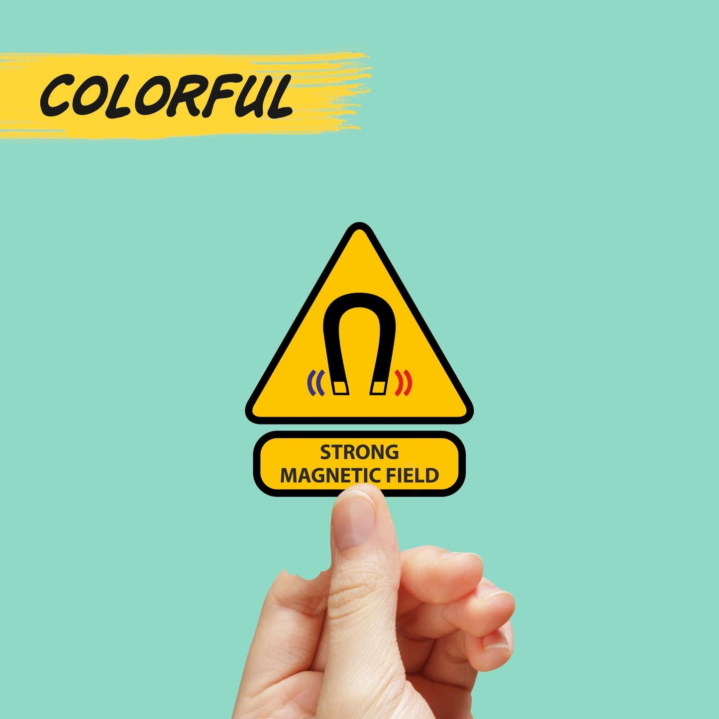 Strong magnetic field warning sign sticker - parody warning sticker label vinyl [1109]