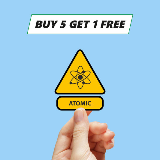 Atomic warning sign sticker