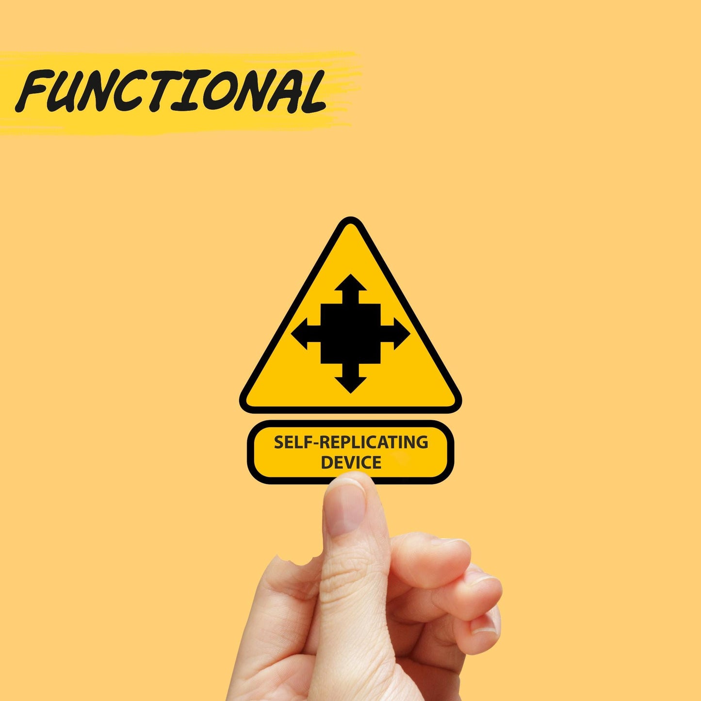 Self Replicating Device SCP warning sign sticker - parody warning sticker label vinyl [1115]
