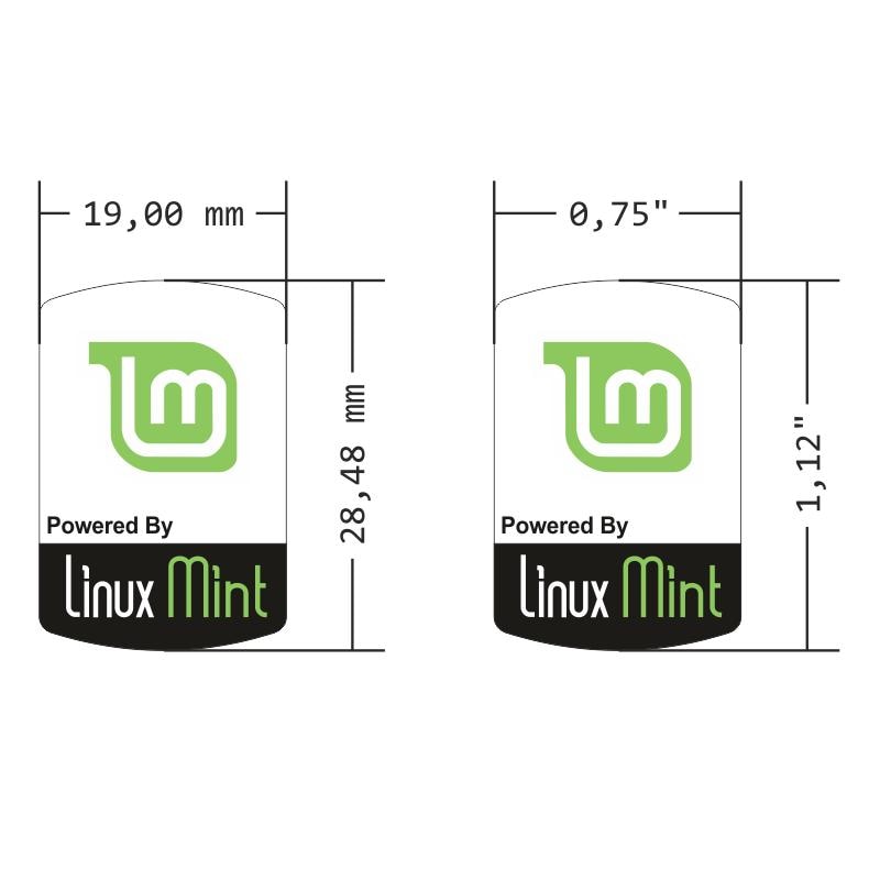 Sticker Linux Mint Label / Aufkleber / Sticker / Badge / Logo 1,9cm x 2,8cm [318]