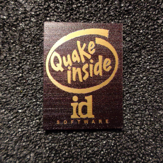 Quake inside badge sticker