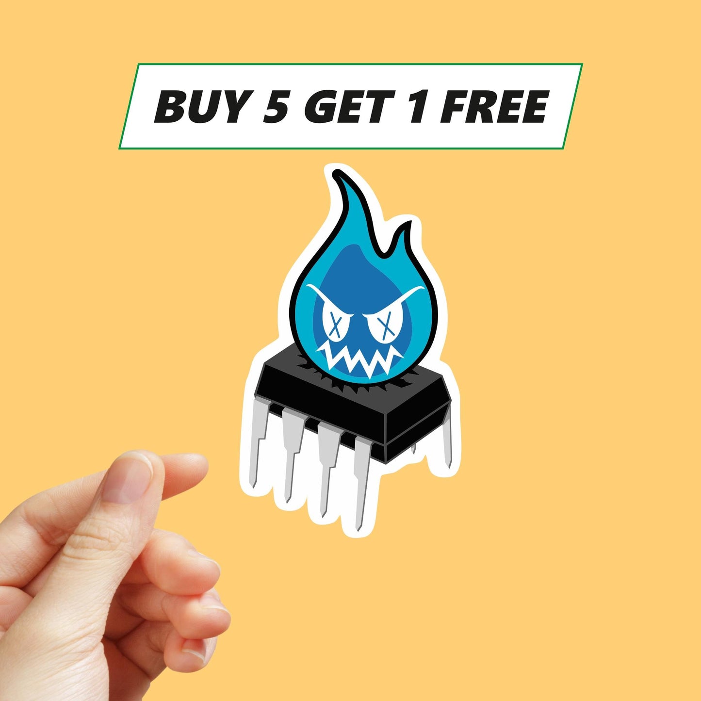 Sparky the Blue Smoke Monster Sticker