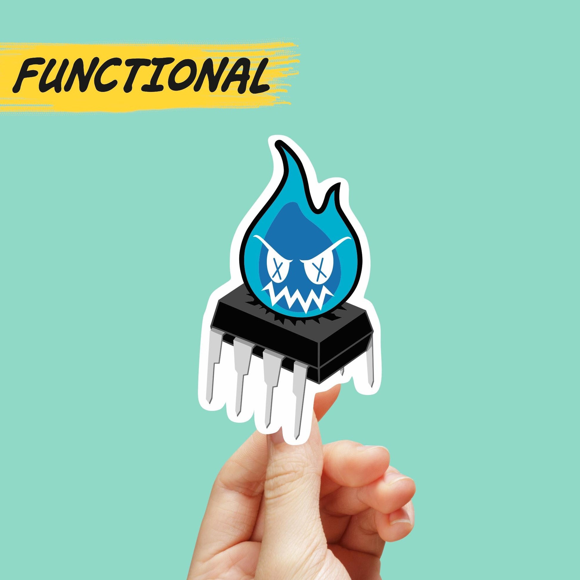 Sparky the Blue Smoke Monster decal