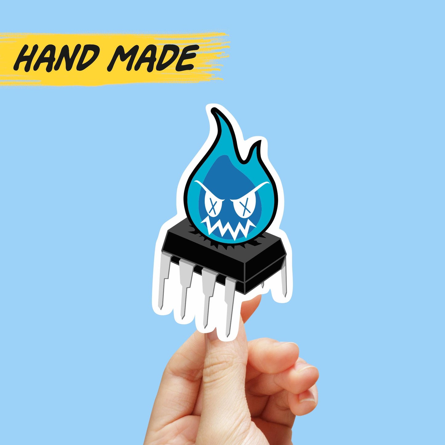 Sparky the Blue Smoke Monster vinyl Sticker