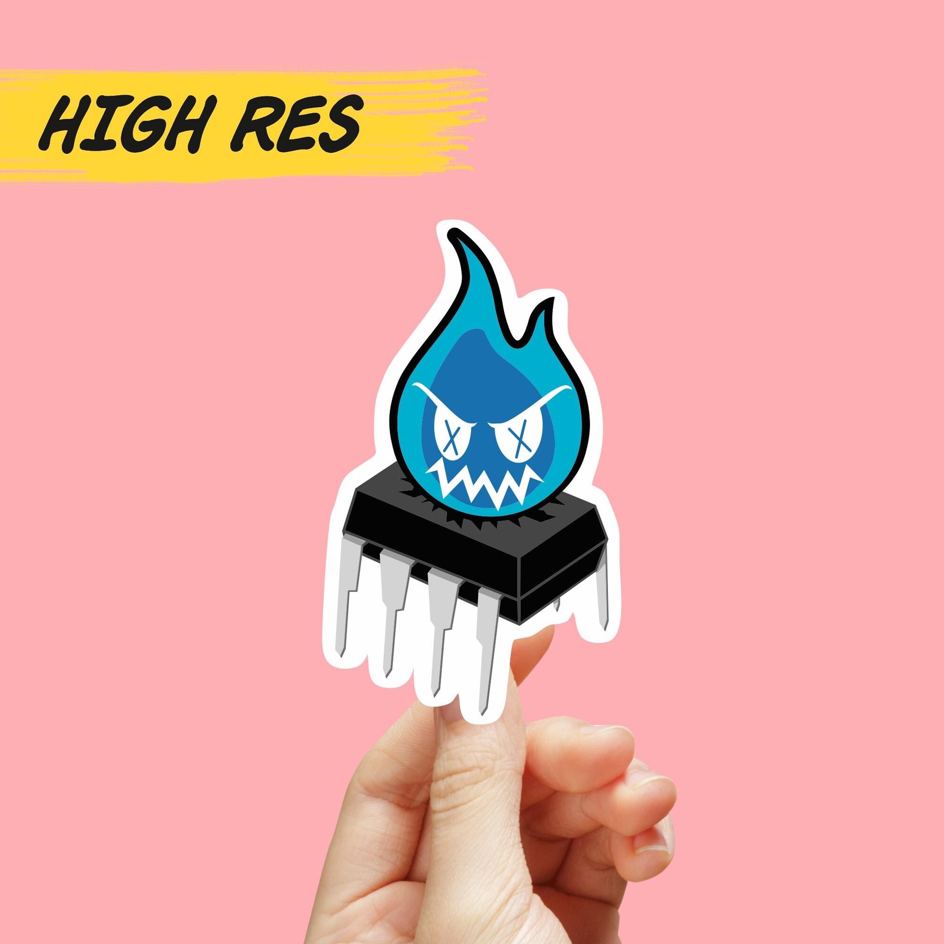 Sparky the Blue Smoke Monster label