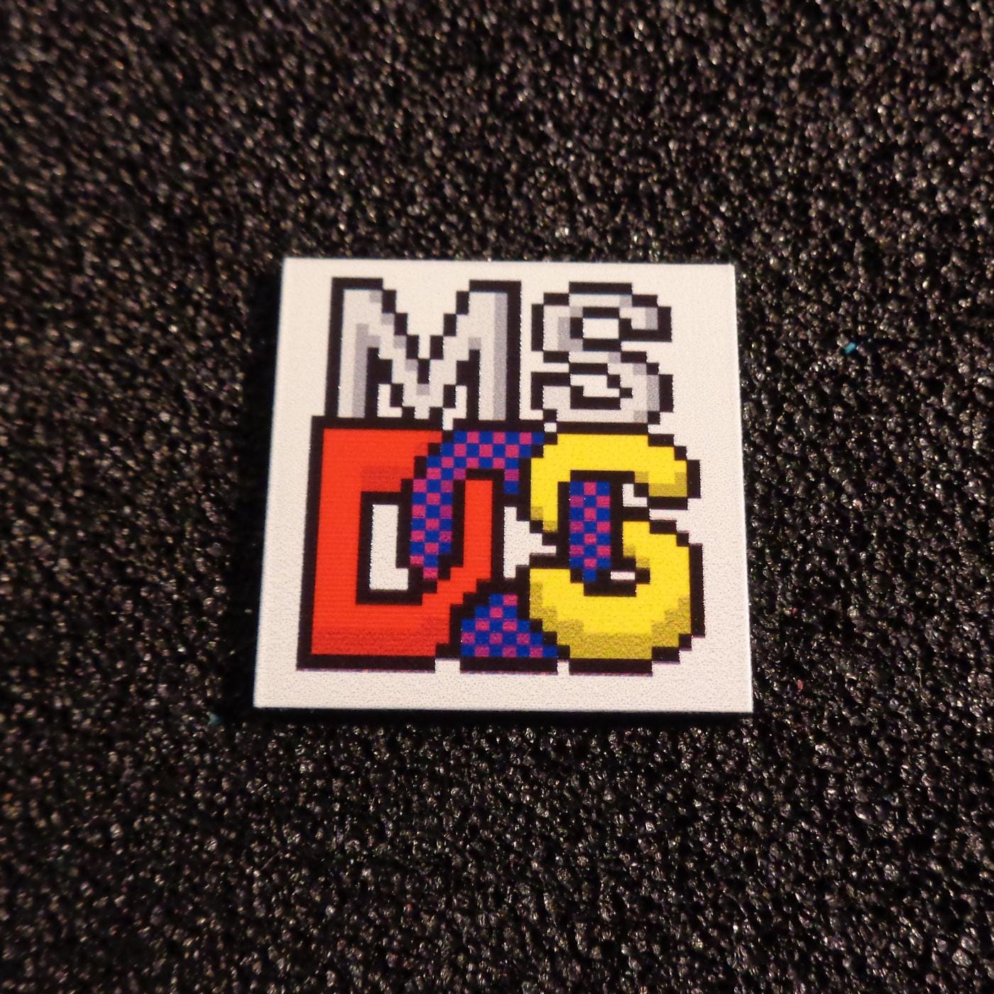 Sticker MsDOS Color Label Logo Badge 25 x 25 mm [420c]