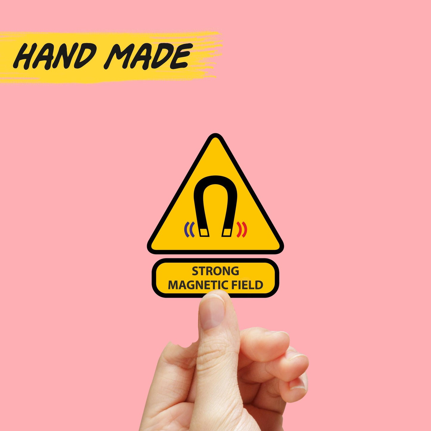 Strong magnetic field warning sign sticker - parody warning sticker label vinyl [1109]