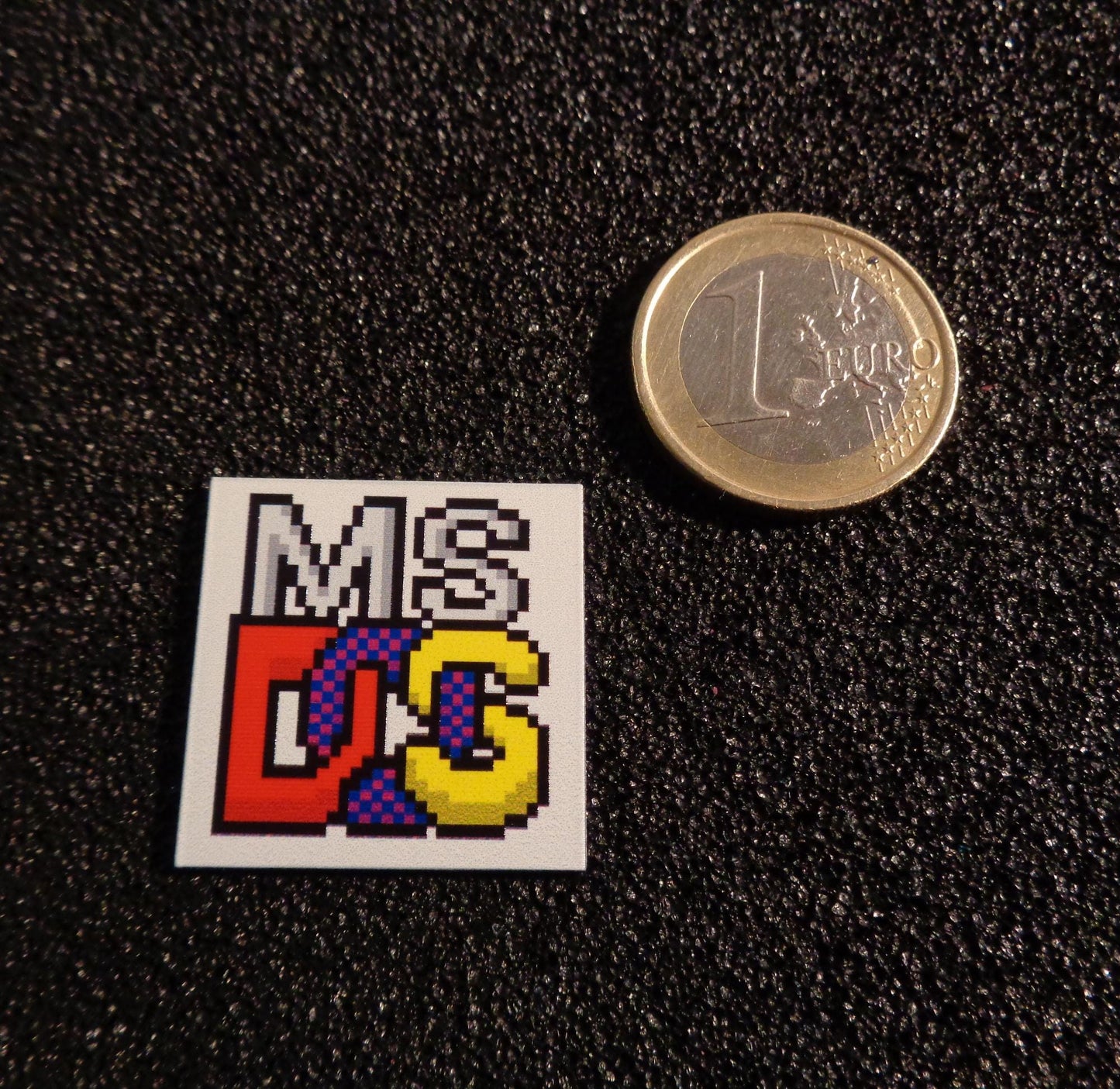 Sticker MsDOS Color Label Logo Badge 25 x 25 mm [420c]