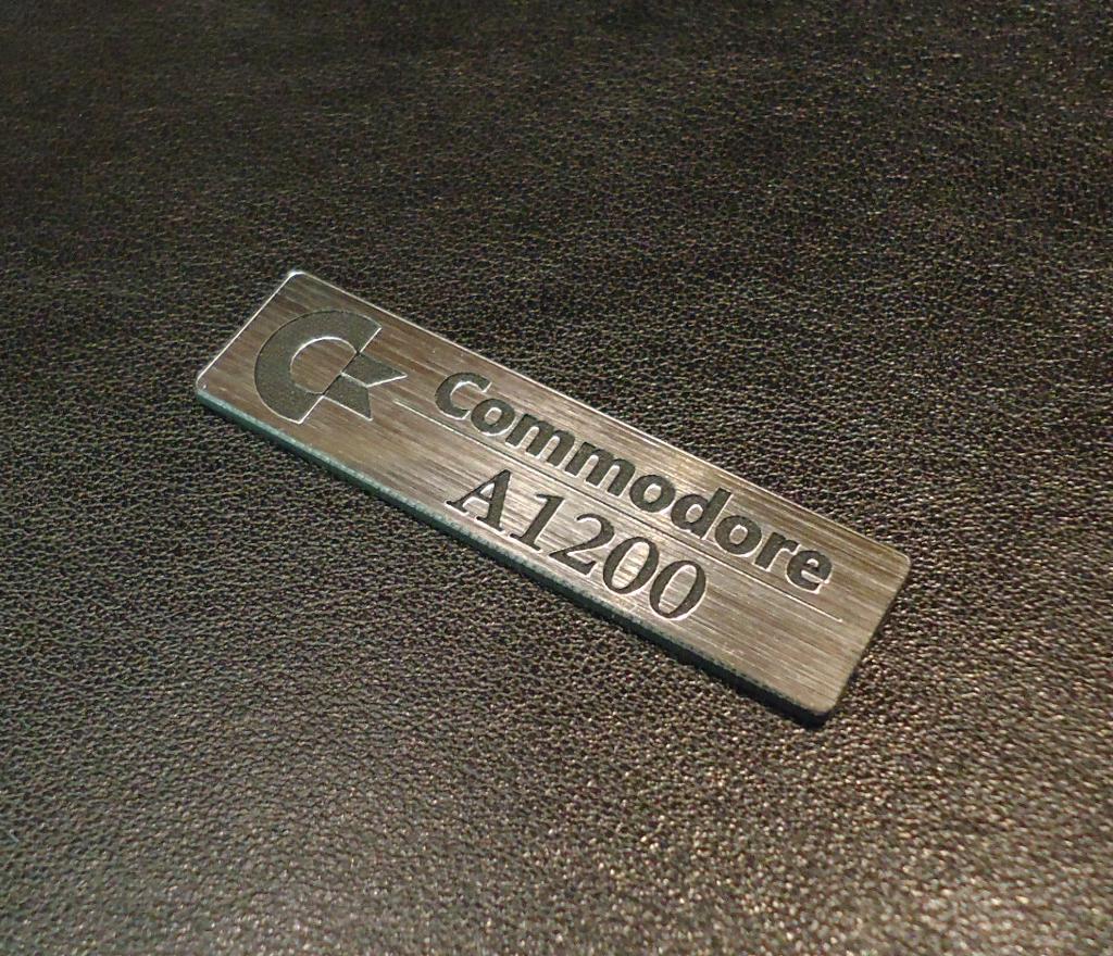 Sticker Commodore Amiga 1200 Label Logo  Badge brushed aluminum 49 x 13 mm [263]